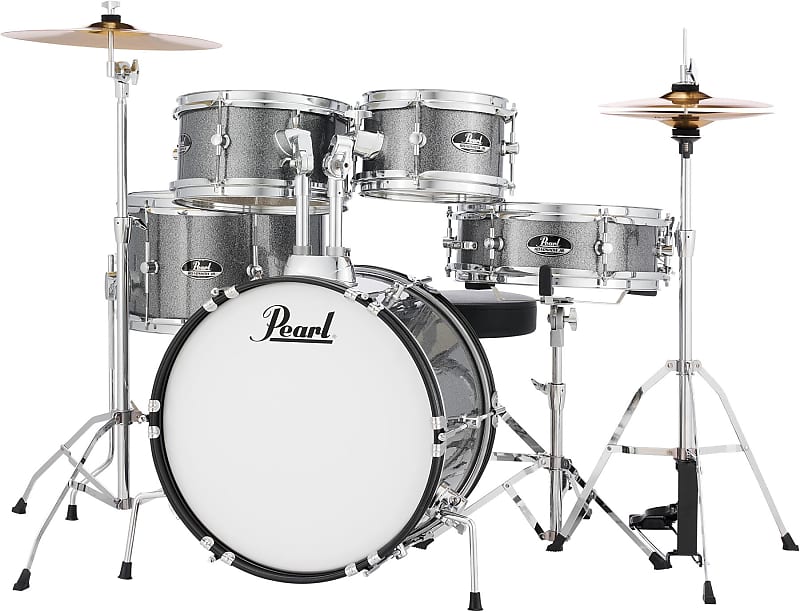 Pearl Roadshow Jr. 5-piece Complete Drum Set with Cymbals - Grindstone Sparkle image 1