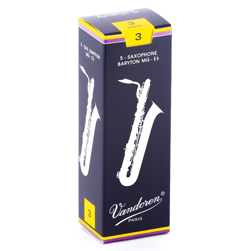 Vandoren Traditional Baritone Saxophone 5-Pack of 3.0 Reeds image 1
