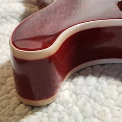 USA made,Double bound Alder body in Dark Cherry Clouds with 5A quilt maple top.Made for a Strat body# RCS-1. Free pick guard while supplies last. image 7