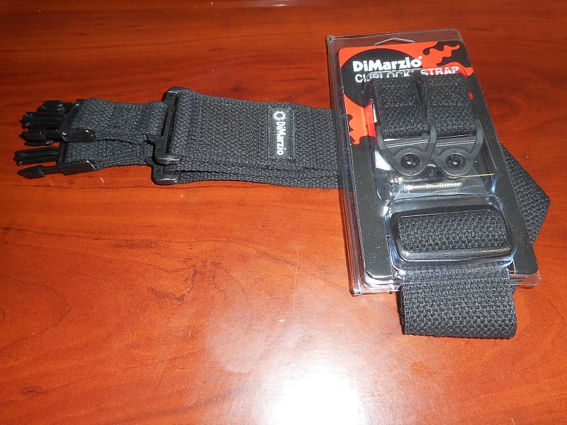 DiMarzio ClipLock Quick Release 2" Cotton Guitar Strap - BLACK image 1