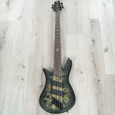 Spector NS Dimension 5 Multi-Scale 5-String Left-Handed Bass, Haunted Moss Matte image 3