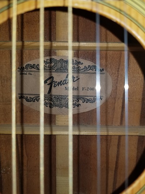 Beautiful Vintage Fender F 200 Grand Concert Guitar