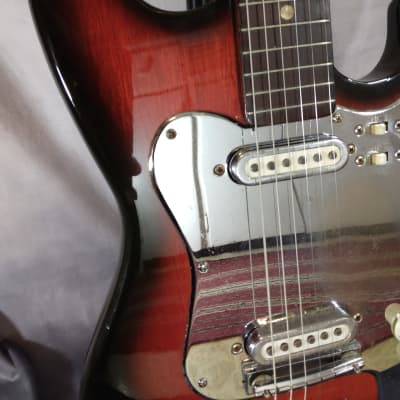 Kawai Vintage Made in Japan Offset Body Electric Guitar 1960s - Red Burst image 4