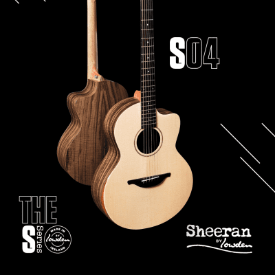 Sheeran S-04 Sitka Spruce & Figured Walnut Cutaway & Bevel w/ Pickup NEW image 3