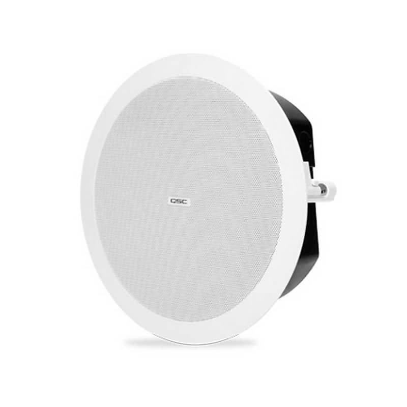 QSC AD-C4T-LP 4.5-Inch 2-Way Low-Profile Ceiling Speaker, White, Pair image 1