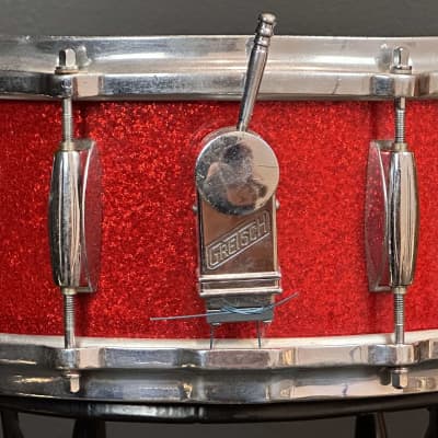 Gretsch Round Badge Red Sparkle snare drum trio 4x14, 5.5x14, 6.5x14 image 12