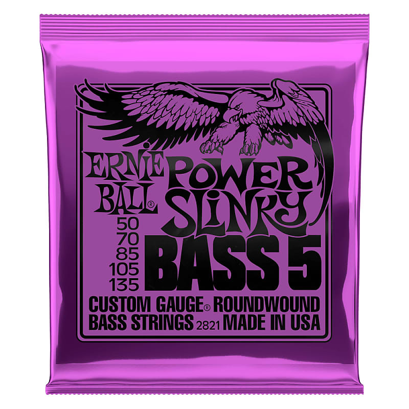 Ernie Ball 2821 5-String Bass Guitar Strings (50-135) Power Slinky image 1