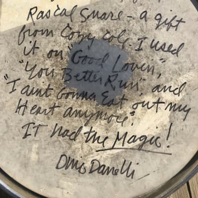 RARE 1 of A KIND ROGERS HOLIDAY SNARE #2636 HAND signed DINO DANELLI "RASCALS"1960s RED SPARKLE image 3