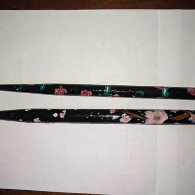 Actual Drum Sticks Used By Lucius Blackworth Of HOTD And spookytoast Hand Painted By Zoe Valentine!! Rare - Collectors Item Unique Rare Art Relic image 2