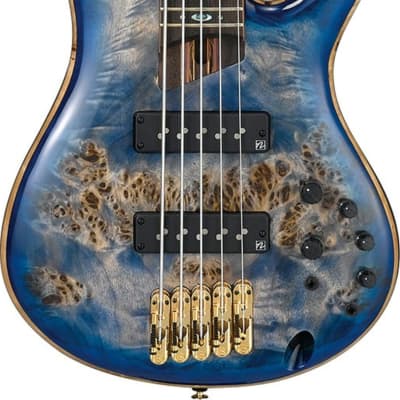 Ibanez Premium SR2605 CCB 5 String Bass Guitar Cerulean Blue Burst w/Gig  Bag | Reverb