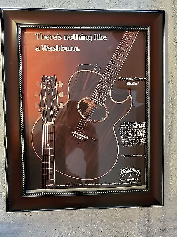 1982 Washburn Guitar Color Promotional Ad Framed Monterey Reverb