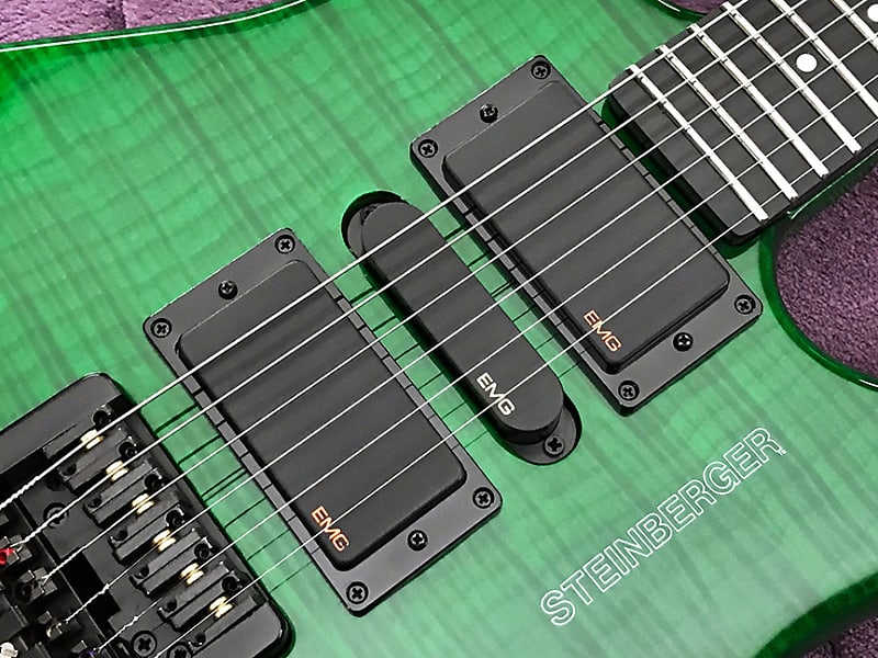 Rare Emerald Flametop USA Steinberger GM7TA TransTrem Guitar