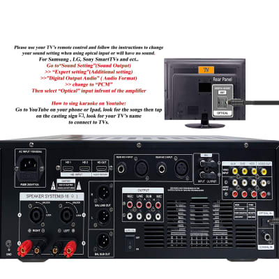 Bluetooth Home Karaoke Party System 3000W IP-4000  Mixing Amplifier & IPS-20 1500W Speaker,UHF-630 Wireless Microphones image 4