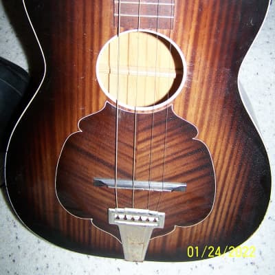 Two 1930's Acoustic Parlor Guitars (One Harmony & One Unknown) For Repair image 1