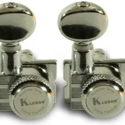 Kluson 6 In Line Locking Revolution Series H-Mount Tuning Machines With Staggered Posts Chrome