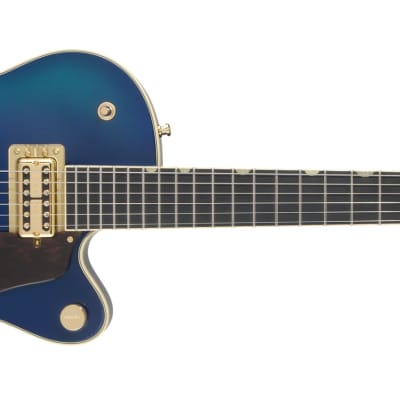 GRETSCH - G6659TG Players Edition Broadkaster Jr. Center Block Single-Cut with String-Thru Bigsby and Gold Hardware  Ebony Fingerboard  Azure Metallic - 2401800851 for sale