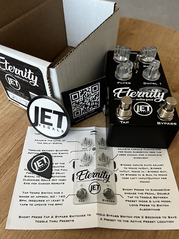 Jet Pedals Eternity Delay 2020's Black Reverb