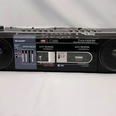 1990s Sharp WQ-571Z(BK) AM/FM Aux-in Radio Cassette Player Boombox Ghettoblaster - WORKING image 2
