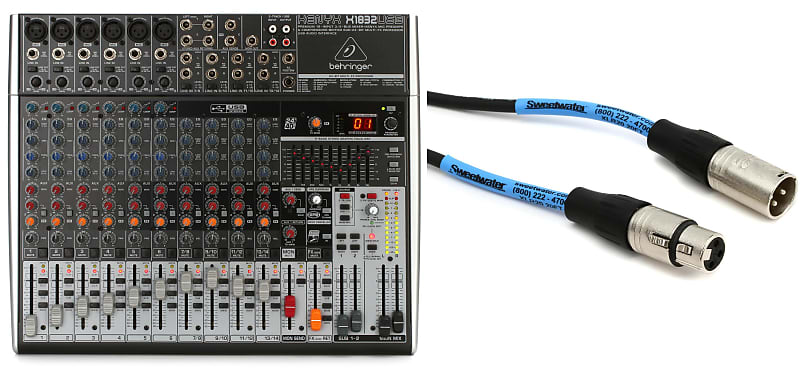 Behringer Xenyx X1832USB Mixer with USB and Effects Bundle with