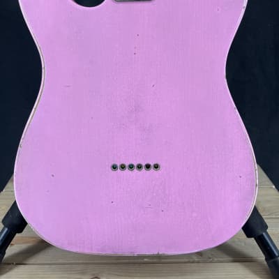 Von K Guitars T-Time 69TL Relic Tele Thin-line F Hole Aged Mary Kay Pink Nitro Lacquer image 10