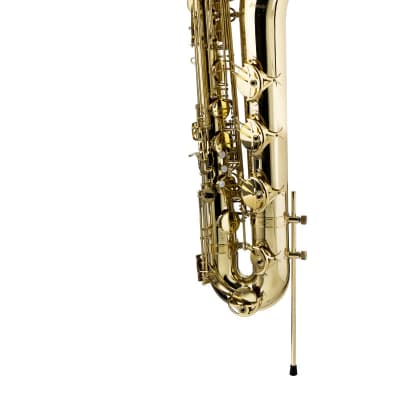 Stagg LV-BS4105 Key of Eb Baritone Saxophone w/Flight Case, Mouthpiece, Reed, Ligature, Cap, & Swab image 2