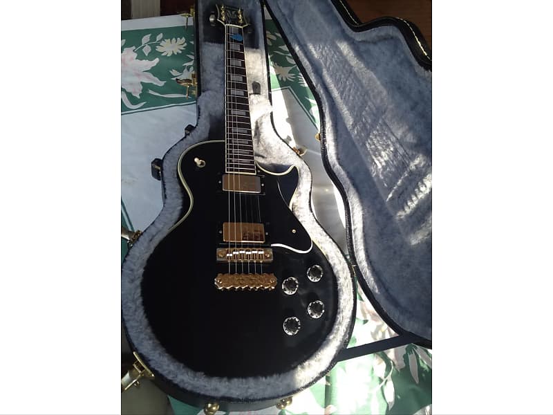 Ibanez Custom les Paul solid body electric guitar 1977 Black beauty made in Japan image 1
