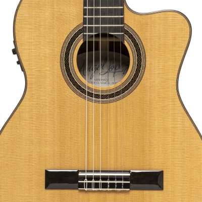 ANGEL LOPEZ Mazuelo serie electric classical guitar with solid spruce top with cutaway image 1