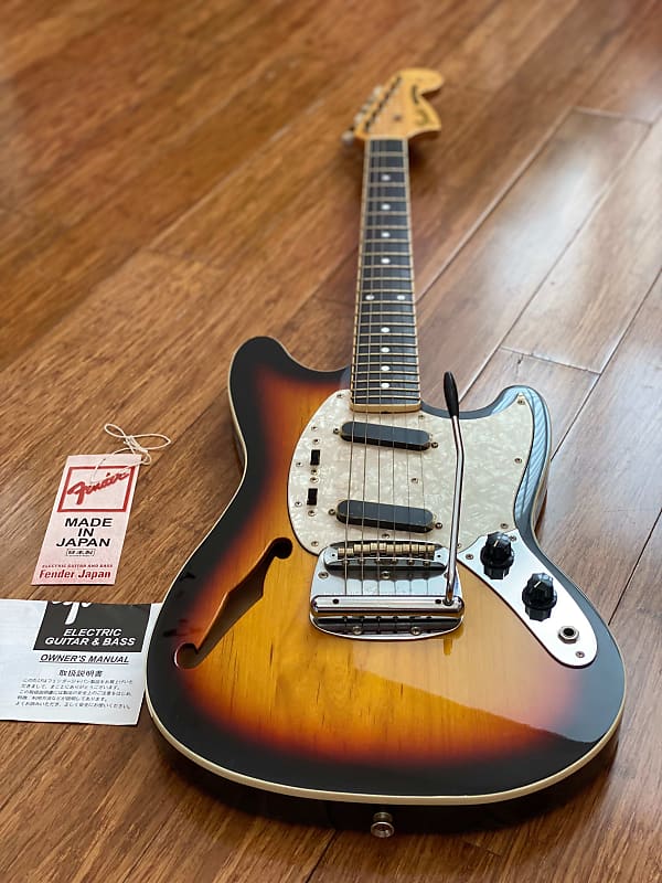 2012 Fender Mustang MG-HO セミホロー Used Fender Mustang Thinline MG-HO Sunburst 2012 | Cream