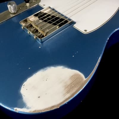 LEFTY! MJT Lake Placid Blue Nitro Lacquer ES59 Custom Relic Guitar Classic Solid Body 7.1 lb image 18