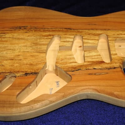 Spalted Maple Top / Basswood Strat body Standard Hardtail 3lbs 6oz  #3183 image 5