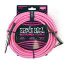 Ernie Ball 6065 Hot Pink 25 Foot Braided Guitar Cable - Straight to Right Angled