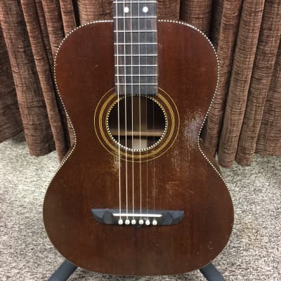 Vintage Oahu Mahogany Parlor Acoustic Guitar (1930's?) with TKL Hardshell Case image 1