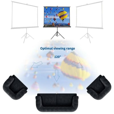 5 Core Projector Screen with Stand 72 inch Indoor and Outdoor Portable Projection Screen and Tripod Stand 8K 3D Ultra HD 4:3 for Movie Office Classroom Parties Screen TR 72(4:3) image 4
