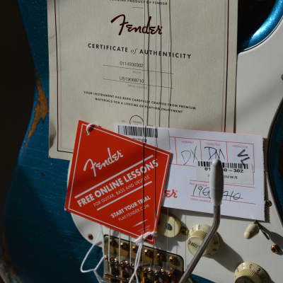 American Fender Stratocaster Performer Custom Relic Nitro Blue Sparkle image 24