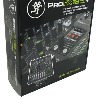 Mackie ProFX12v3+ 12-Ch. Effects Mixer w/USB+7 Piece Drum Mic Kit ProFX12 v3+ image 12