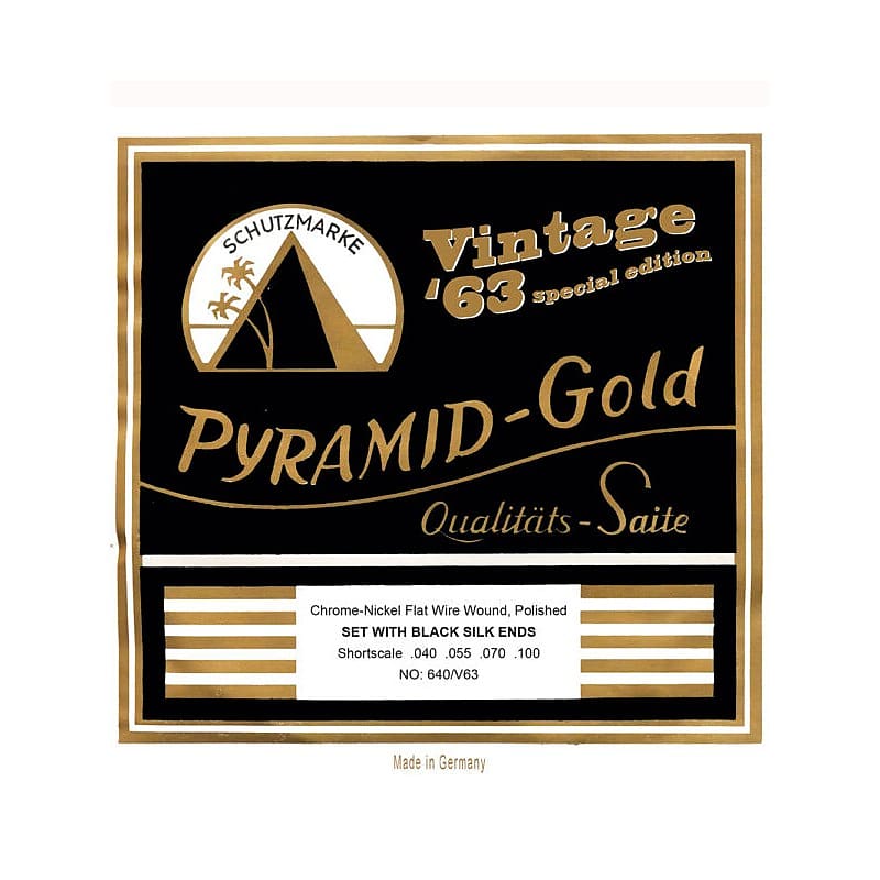 Cuerdas de Bajo Pyramid Gold Vintage 63 Chrome Nickel Flatwound