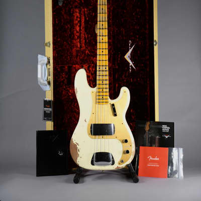 Fender Custom Shop 58 Precision Bass Heavy Relic Maple Neck 2022 - Vintage White image 12