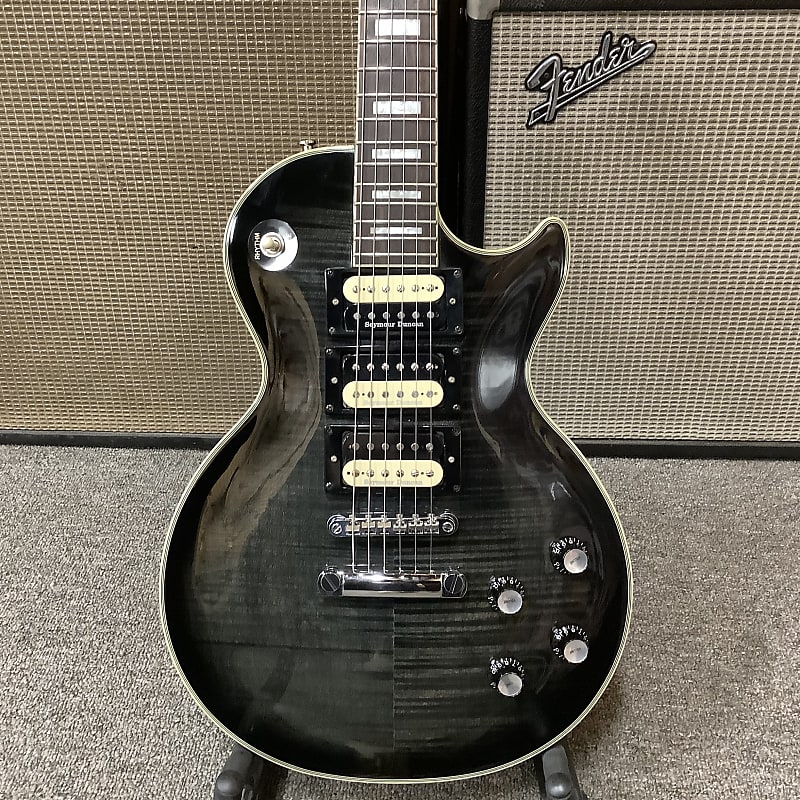 半額 50％OFFの通販 Custom Paul Les Epiphone 2005 Translucent Three Black, ギター