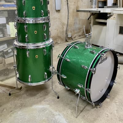 Ludwig Hollywood 1969 Green sparkle image 12