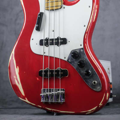 Japan Fresher  JB Jazz Bass 1976 Red Relic image 3