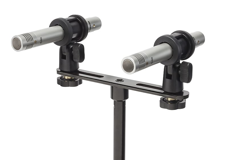 2) Samson C02 Pencil Studio Recording Overhead Microphones Mics+Dual Stand  Mount