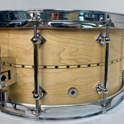 Craviotto Maple Snare Drum - 6.5" x 14" - in Natural Satin with Maple Inlay image 5