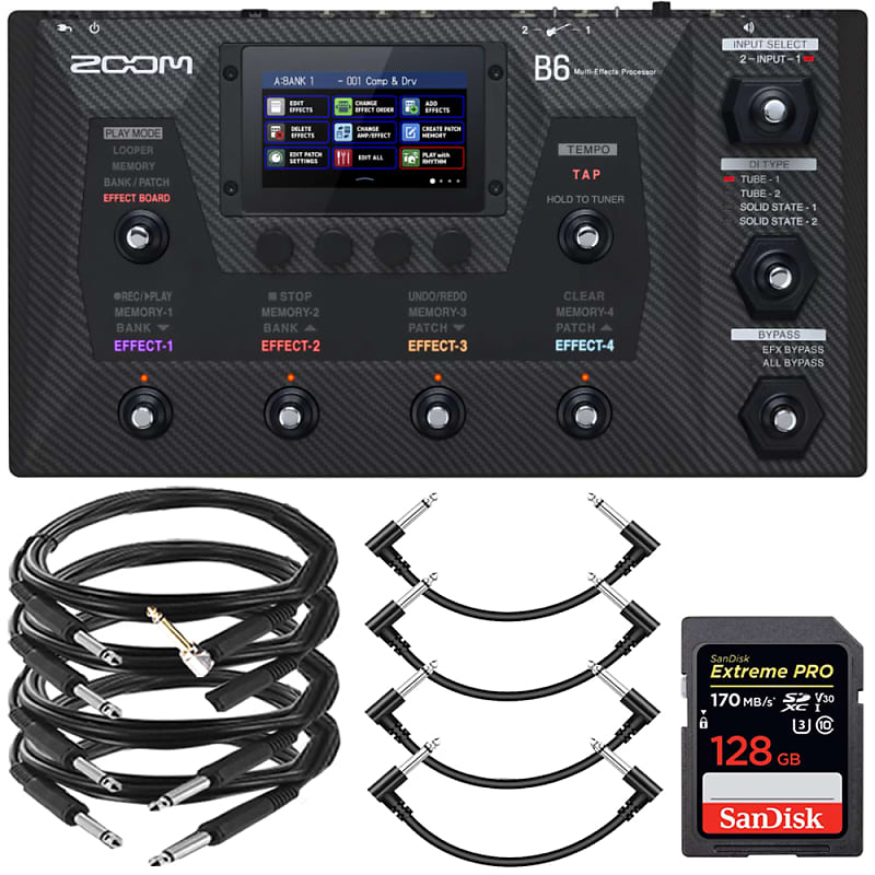 Zoom B6 MultiEffects Processor for Electric Bass + SanDisk Reverb