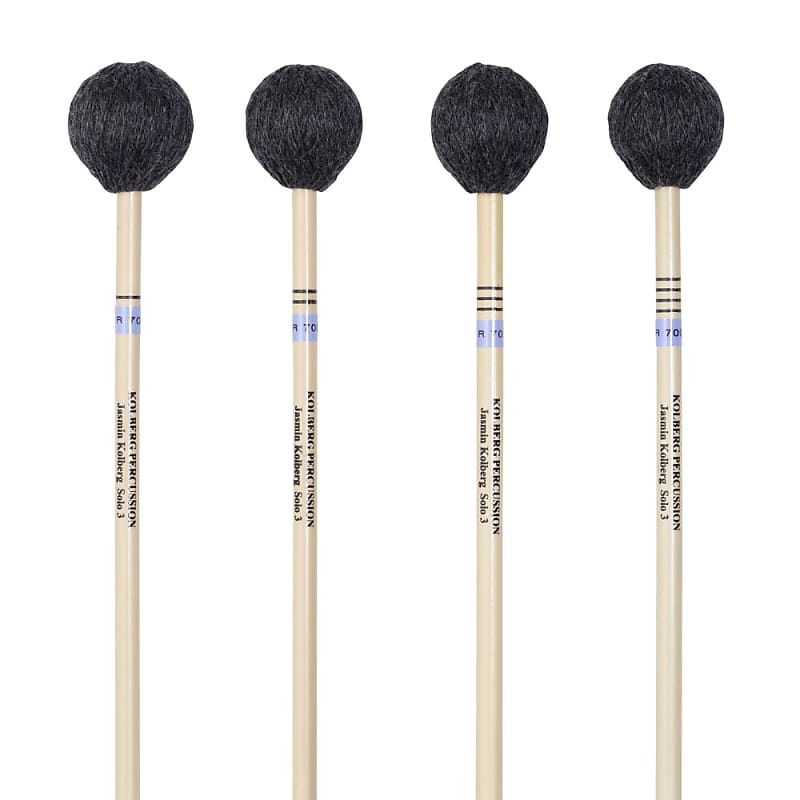 Kolberg R709 marimba mallets Jasmin Solo 3 blue set of 4, rattan image 1