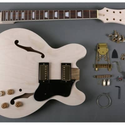 Unbranded 335  Electric Guitar DIY Kit Natural Unfinished image 1