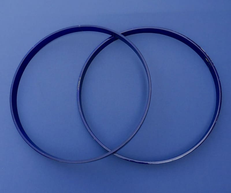 Premier Signia Bassdrum Hoops 22" Sapphire Blue 90s image 1