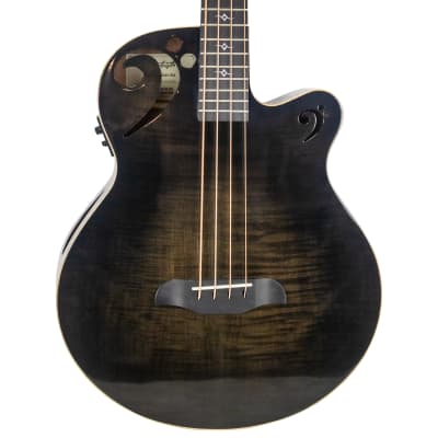 Sawtooth Rudy Sarzo Signature Transparent Black Flame Acoustic-Electric Bass Guitar 2023 for sale
