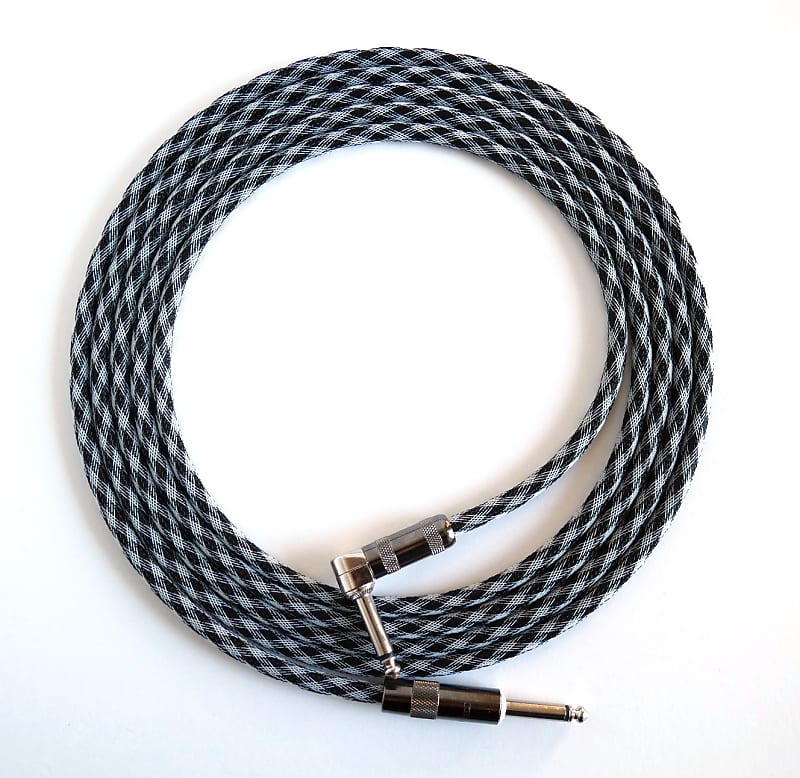 10 ft. New JS Mogami 2524 Inst. Cable w/ G&H 0-90 Plugs, Checker TFlex image 1