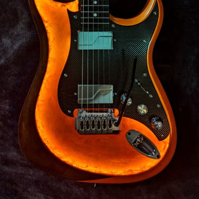 T's Guitars DST Pro 24 w/5A Roasted Falme Maple Neck -Centura Blue