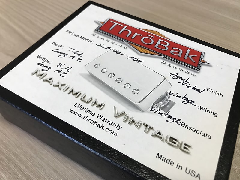 PAF Humbuckers ThroBak SLE-101 MXV Aged Nickel Pickups set image 1